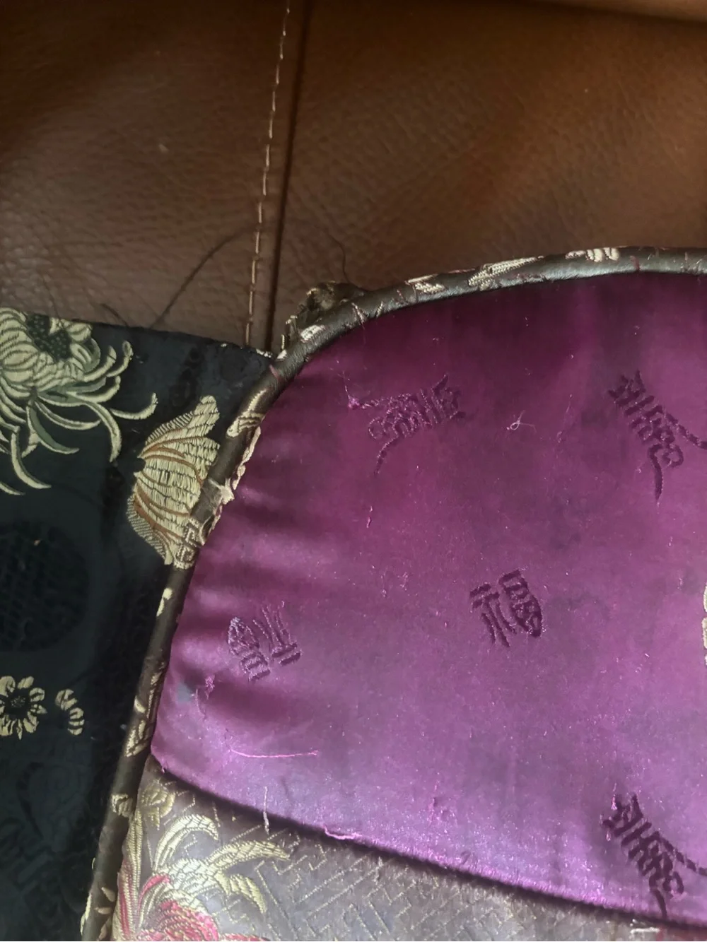 Pier 1 Patchwork Accent seat covers  in Black, Burgundy, Gold